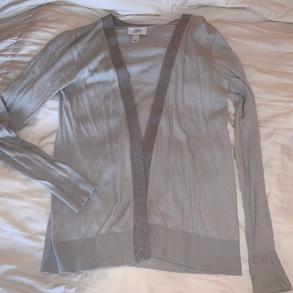 Ann Taylor LOFT grey cardigan